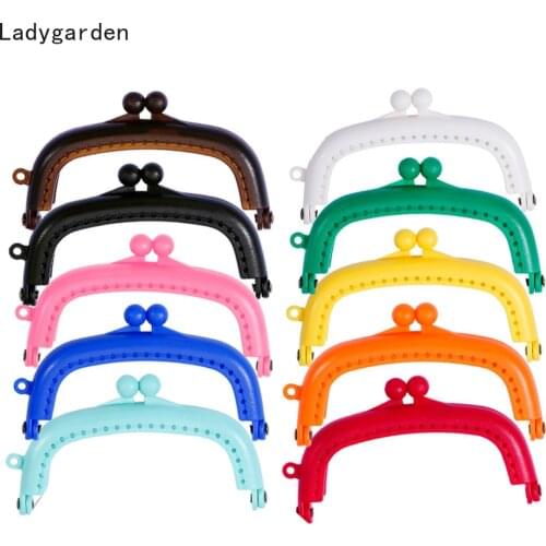 10PCS 8.5cm Candy Color Resin Plastic Purse Frame with Hole Coins Kiss Clasps Handbag Handle Lock Clutch Clasp for Purse