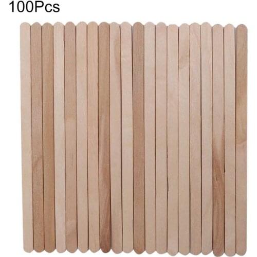 100Pcs/Bag Disposable Wooden Depilatory Wax Applicator Stick Spatula Hair Removal Tools