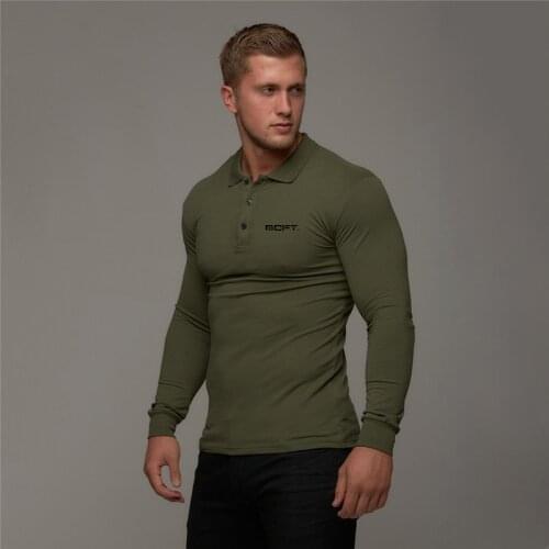 2020 Mens Polo Shirt Business Work Brand Casual Fashion Cotton Male Top Tees Autumn Long Sleeve Turn-down Collar Polo Shirt