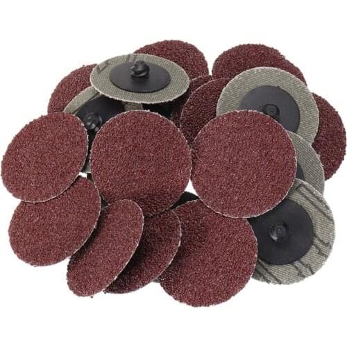 25pcs 2inch 36#Grit Roll Lock Sanding Discs 50mm Abrasive Sanding Disc Pads Sheet R-Type Roloc Disc For Metal Polishing