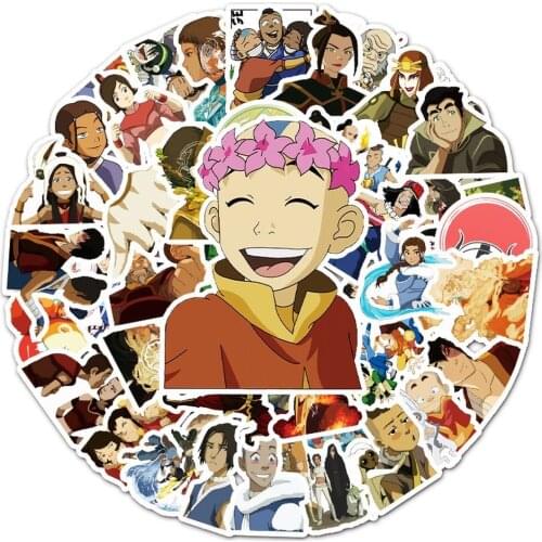 50PCS Anime Avatar The Last Airbender Stickers Waterproof Stickers DIY Skateboard Guitar Laptop Cartoon Decal Kids Toy Sticker