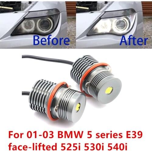 6000K 80W White LED Marker Day light IP65 16 LED for 01-03 BMW 5 series E39 face-lifted 525i 530i 540i LED angel eyes light