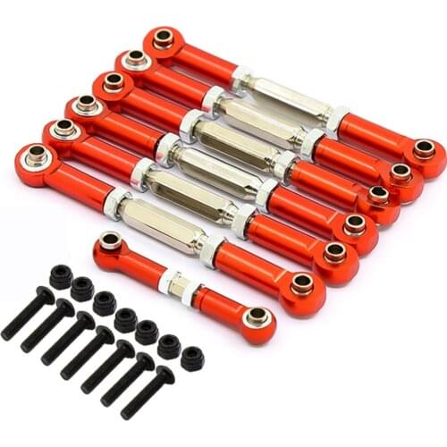 7pcs Adjustable Aluminum Turnbuckles Camber Link with Rod Ends Sets for Traxxas Slash 4X4 / 2WD 1/10 Short Course Upgrade Parts