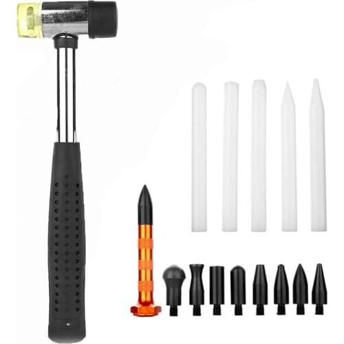 9 pcs Paintless Dent Removal Aluminum Tap Down Tool Tips 9 Heads for Paintless Repair Lamp Paintless Dent Remover (Tap Down He