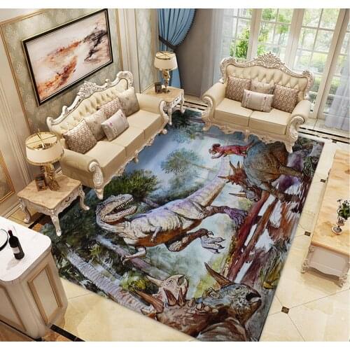 Abstract Phoenix bathroom Carpet Jurassic door floor Mat balcony bath Game Carpet 3D Dinosaur Image doormats Rug Tapis salon