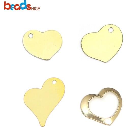 Beadsnice ID40181smt1 Gold Filled Heart Stamping Blanks Pendant Charm Jewelry Component Wholesale DIY Crafting