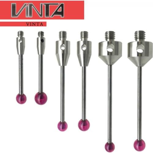 Free Shipping ! CNC Ruby Probe CMM Measuring Tip Lever Dial Indicator Needle Tungsten Steel Gauge Pin Thread M3 M4 Gage Ball