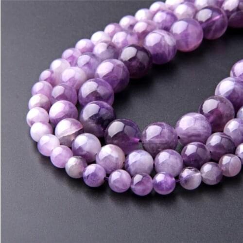 Amethyst Beads Purple Amethysts Crystals Round Loose Beads 15" Strand 3 4 6 8 10 12MM Pick Size For Jewelry making 15” strand