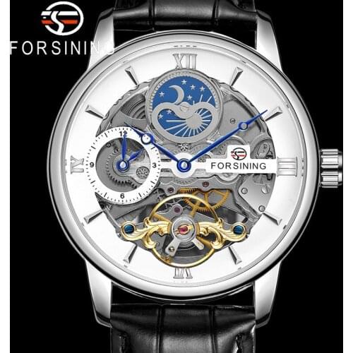 FORSINING New Tourbillon Automatic Mechanical Men Wristwatch Military Sport Male Clock Top Brand Luxury Skeleton Man Watch 8217
