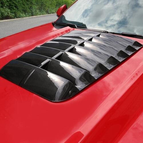 For Mustang Hood Cover Carbon Fiber Color Shelby GT500 Style Hood Trim fit ford mustang Accessories 2015-2021