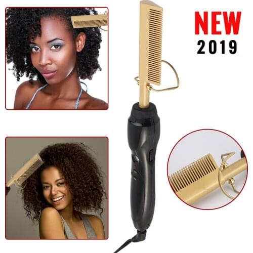 Electric Comb Straightener wand Hair Curling Irons Hot Straightening Electric Comb Titanium Alloy hair curler Comb Hair Care