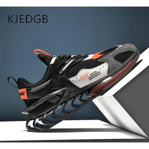 KJEDGB Fashion Luminous Men Sneakers Breathable Mesh Shoes for Men Cushioning Sports Shoes Outdoors Comfortable Walking Shoes