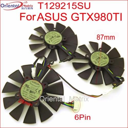 Free Shipping T129215SU 12V 0.5A 87mm For ASUS GTX980TI RX470 RX460 R9 390X GTX1080 GTX1070 Graphics Card Cooler Cooling Fan