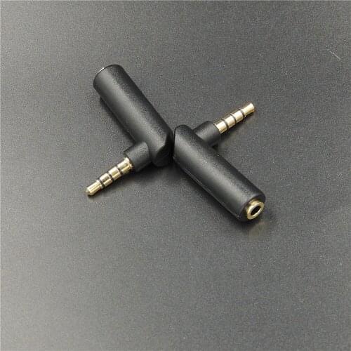 L Shaped Right Angle 3.5mm 4 pole Male To Female Audio Stereo Plug Adapter Connector