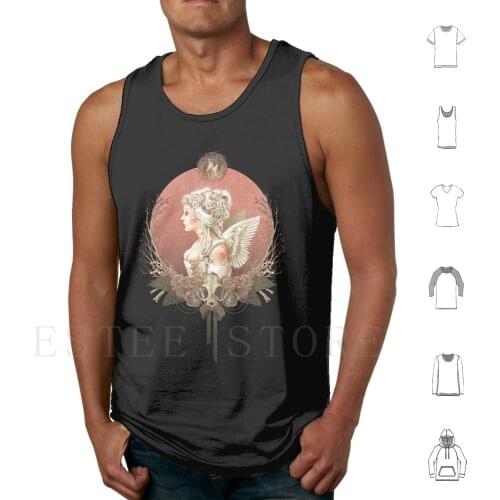 Bianca Des Anges-Angel Tank Tops Vest Cotton Albino Girl Albino Lady Angel Winged Girl Girl With Skull Lady With Skull Cat