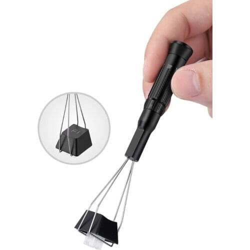 Metal Keyboard Key Keycap Puller Remover Cleaning Tool Keycap Starter Keyboard Cleaning Aid With Unloading Steel Portable