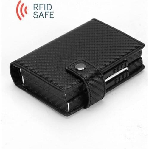 2019 Fashion Mini Wallet Credit Card Holder Aluminum Alloy Anti-Theft RFID Protection Bank Card Case Dual Metal Box Card Bag