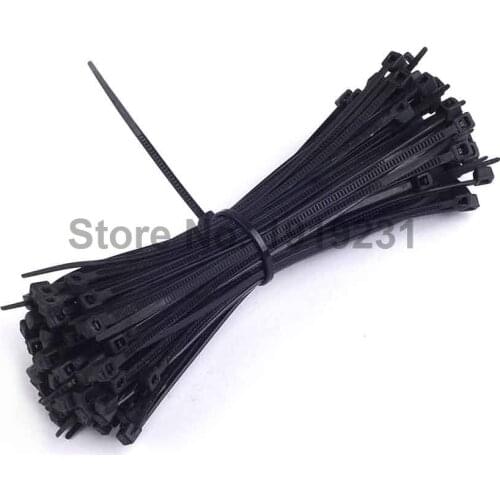 100PCS 100mm x 3mm Electrical Cable Tie Wrap Nylon Fastening Black