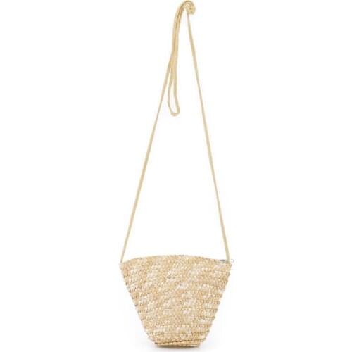 New Korean Straw Woven Messenger Bag Leisure Idyllic Mini Beach Bag Net Red Beach Woven One Shoulder Womens Bag