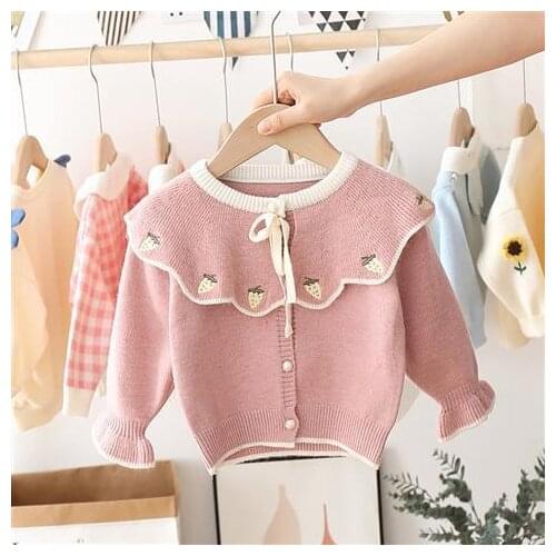 Girls' Autumn Clothes New Baby and Infant Sweaters Cardigan Coat Spring and Autumn Clothes Girls Western Style