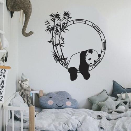 Panda Wall Decal Bear Animal Bamboo Meditation Room Bedroom Office Interior Design Decor Vinyl Wall Stickers Chinese Style
