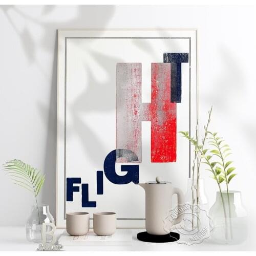 Text Art Flight Prints Poster, English Letters Flight Art Prints Poster, Modern Nordic Style Stylish Home Kids Room Decor Gift