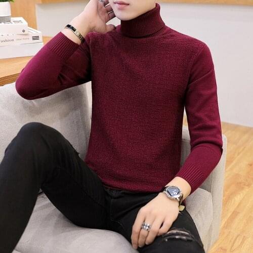 Casual Mens Sweaters White Gray Black Wine Red Mens Turtleneck Body Type High Collar Sleeve Long Sleeve Winter Sweater Men