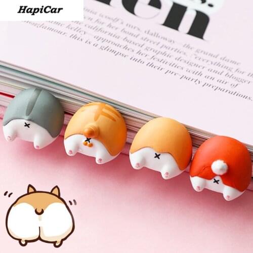 Cute Cartoon Dog Cat Hamster Fox Ass Shape Bookmarks Novelty Book Reading Item Creative Gift for Kids Children Lovely Stationery