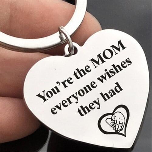 Special Gift For Mother Stainless Steel Keychain You Are My Only Heart Shaped Mothers Day Birthday Door Lock Jewelry Accessory