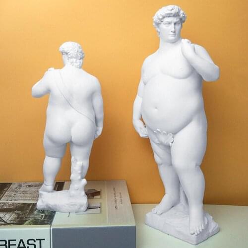 Fat David Statue Figurines Art Sculpture Resin Craft Home Garden Decor Ornaments Decoration Living Room Aesthetic Decor DROPSHIP