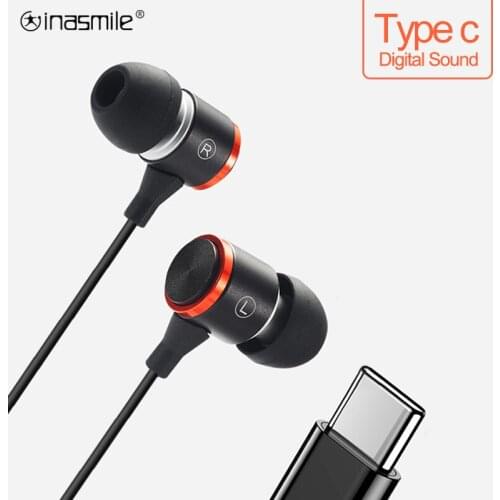 Heavy bass stereo earphones with MIC wire controlled HIFI earphones 3.5mm Type-C wired earphones for Phone Xiaomi Samsung Huawei