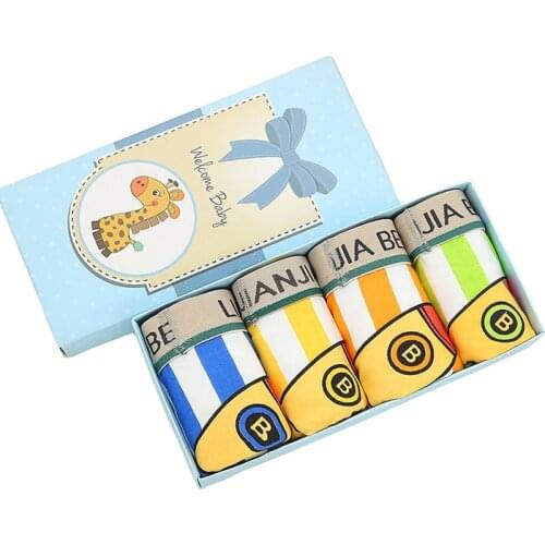 2020 Cotton Baby Boys Panties Cartoon Kids Underwear Pants Childrens Briefs Cute Boxer Shorts 4Pcs/Box