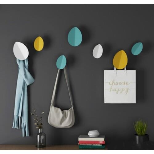 Creative Wrought Iron Leaves Wall Decoration Hook Porch Bedroom Wall Coat Rack Childrens Room Decoration Hanger