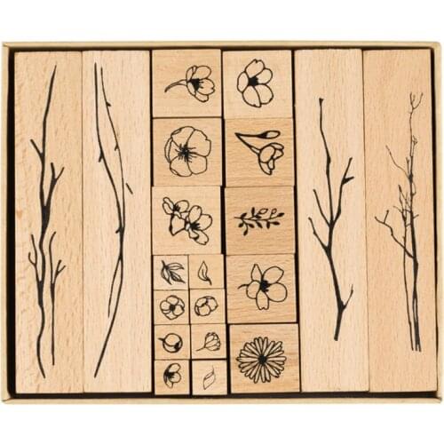 2020 New Vintage grass plants stamp DIY wooden rubber stamps for scrapbooking stationery
