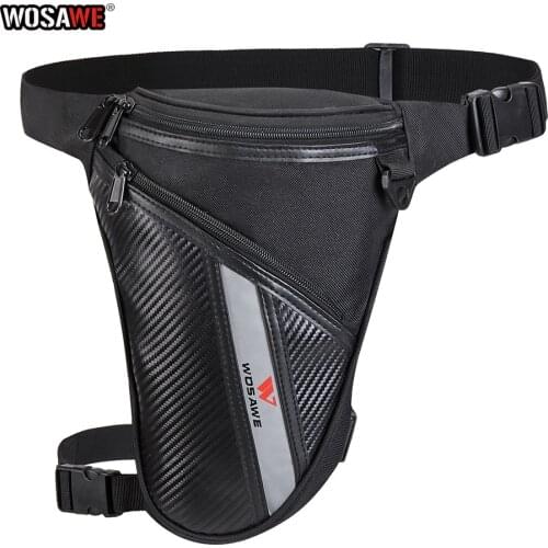 WOSAWE Motorcycle Drop Leg Bag Motorcycle Bags Outdoor Casual Waist Reflective Oxford Bag Motorcycle Motorbike Convenience Bag
