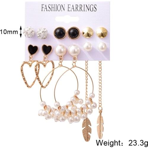 6 Pairs Earrings Elegant Women Ear Stud Wedding Bridesmaid Jewelry Gifts