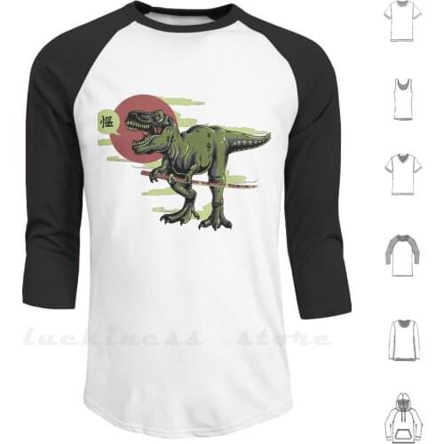 Angry Dinosaur With A Sword Hoodies Long Sleeve Sword Dinosaur Funny Fashion Comedy Fear