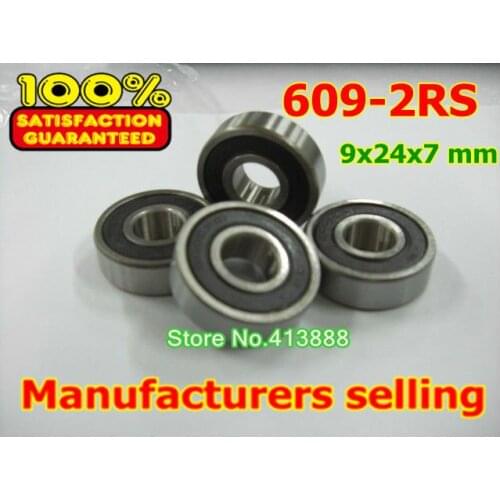 1pcs) High quality deep groove ball bearing double rubber sealing cover 609RS 9*24*7 mm