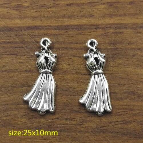 10 pcs Dress charms Tibetan Silver Plated Pendants Antique Jewelry Making DIY Handmade Craft