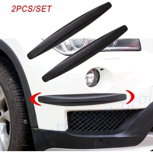 2Pcs Carbon Fiber Line Auto Body Bumper Protect Trim Crash Bar Anti-rub Strips
