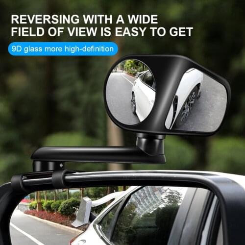 2pcs Car Driving Blind Spot Mirror 360 Degree Adjustable Mirrors Automotive Wide Angle Front and Rear View Mirror with Adhesive