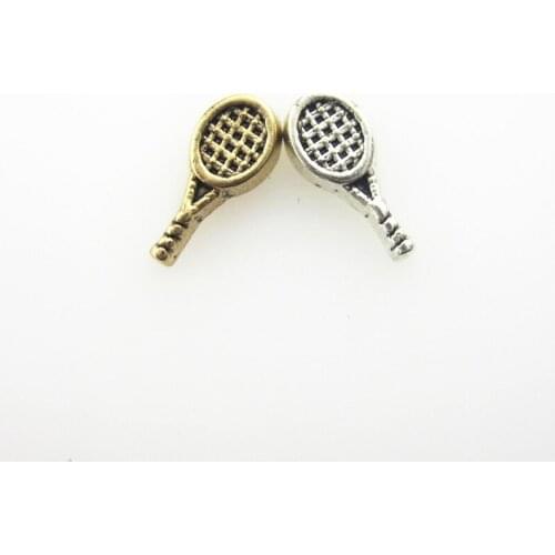 20pcs/lot Tennis Racket Floating Charms for Living Memory Glass Lockets Sport Floating Charms Soccer Football Ice Skates Hockey