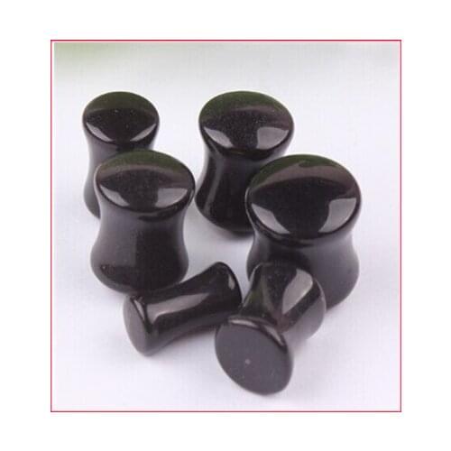 2014 Fashion Flesh tunnel ear plug(F48) Free shipping mix (3-12mm) 50pcs/lot acrylic black body jewelry solid ear tunnel