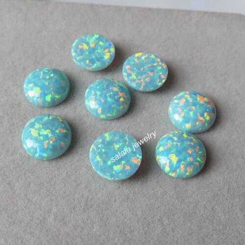 30pcs/lot OP03 Moon Yellow Round Flatback Opal 10mm Round Cabochon Opal Synthetic Round Snow White Cabochon Opal Stone