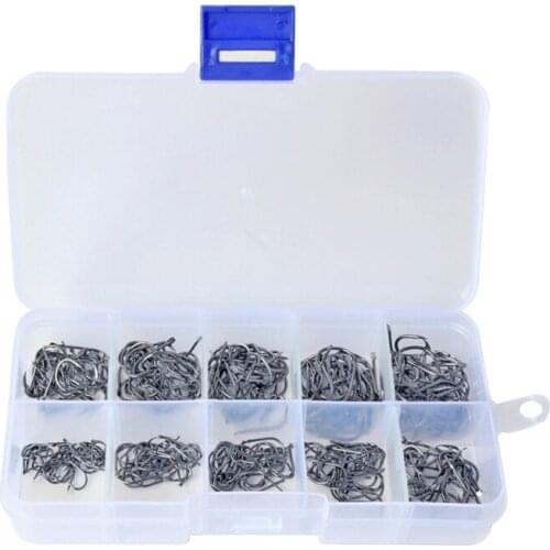 300Pcs High-Carbon Steel Barbed Fishing Hooks Without Holes 3-12 Fishing Hooks for Various Fishing Environments