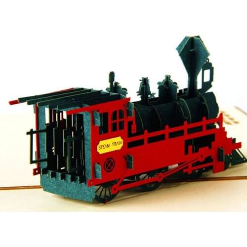 3D Pop Up Greeting Card Retro Train Birthday Easter Anniversary Thanksgiving New good quality
