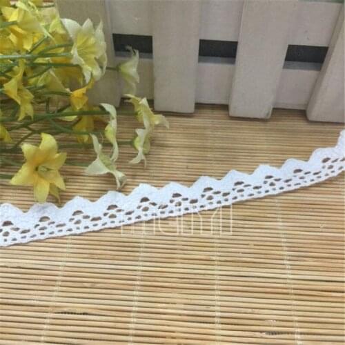 5Yard/Lot White Cotton Crocheted Sawtooth Lace Edge Trim Fabric Lace Ribbon Handmade DIY Sewing Craft Decoration Wedding Dress