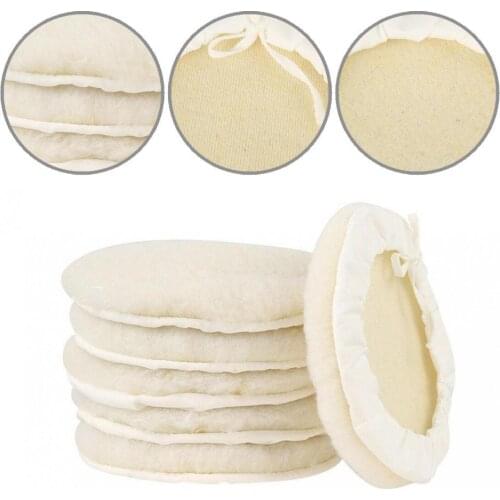Washable 6Pcs Lightweight Wool Bonnets Buffing Wheel Pads Universal Buffing Pads Effort-saving for Glass