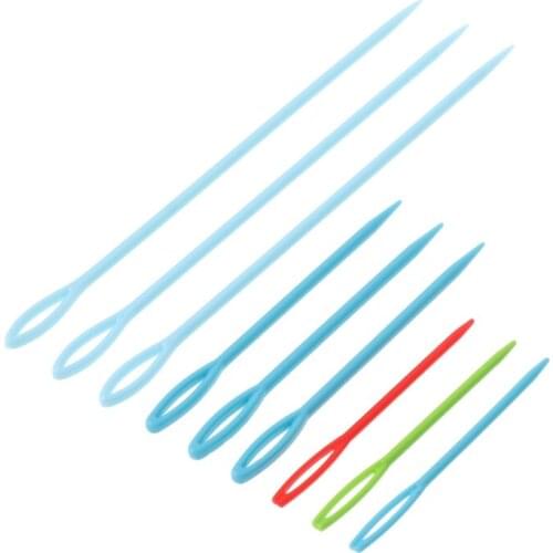 9Pcs Plastic Crochet Hooks Knitting Needles Sewing Tools Needlework Craft
