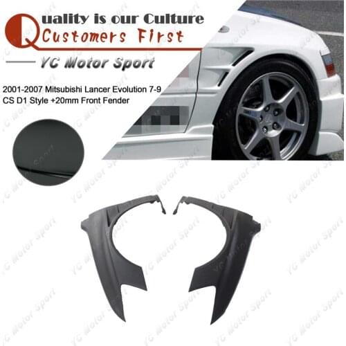 Car Accessories FRP Fiber Glass CS D1 Style +20mm Front Fender Fit For 2001-2007 Evolution EVO 7-9 EVO 7 8 9 Front Fender Cover